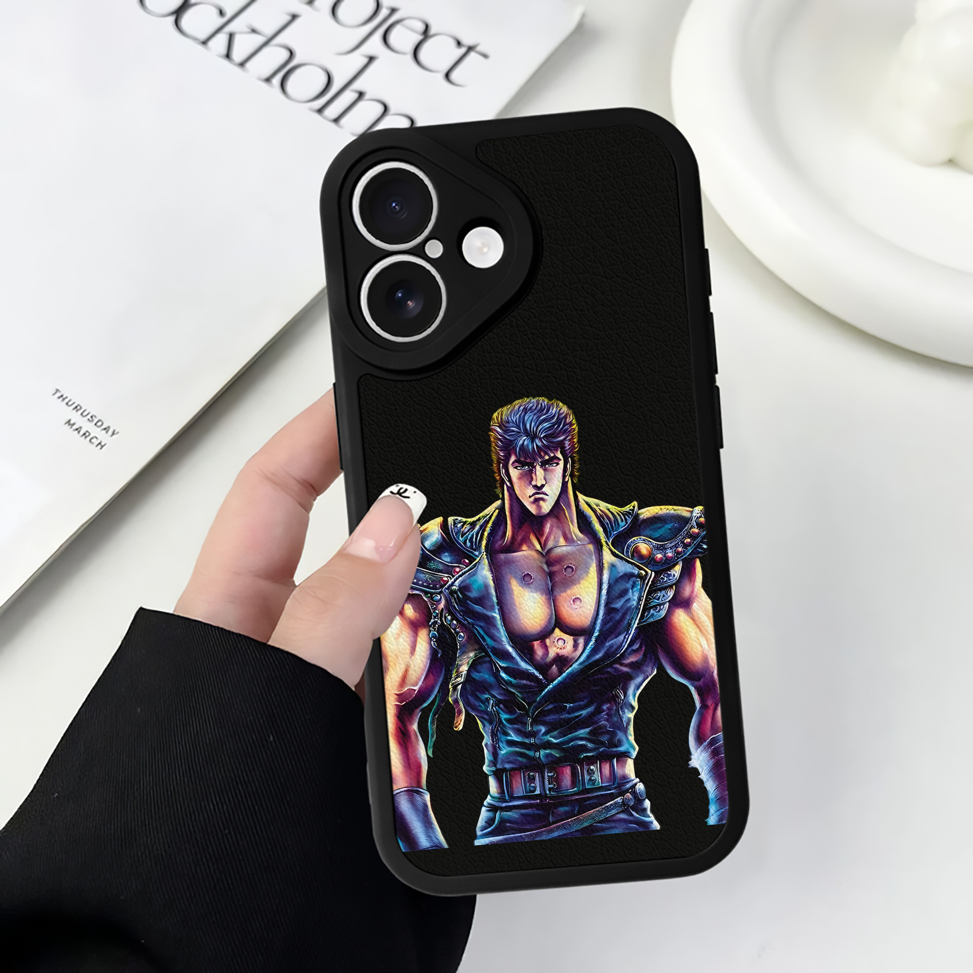 （画像用） 北斗の拳 Fist of the North Star 【iPhone 16シリーズ対応】シリコンスマホケース（レザー調） 材質：シリコン